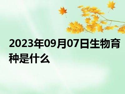 2023年09月07日生物育种是什么