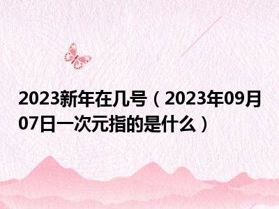 2023新年在几号（2023年09月07日一次元指的是什么）