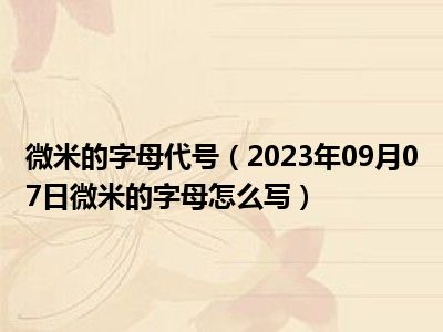 微米的字母代号（2023年09月07日微米的字母怎么写）