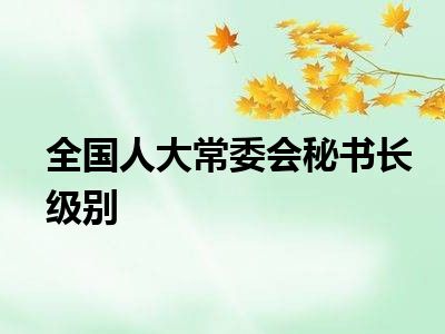 全国人大常委会秘书长级别