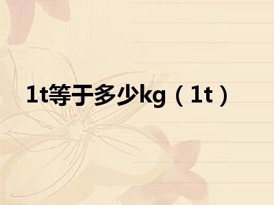 1t等于多少kg（1t）