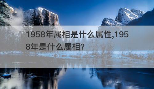 1958年属相是什么属性 1958年是什么属相