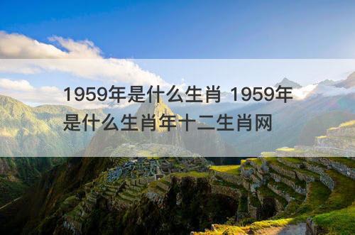 1959年是什么生肖 1959年是什么生肖年十二生肖网