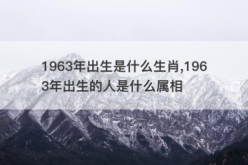 1963年出生是什么生肖 1963年出生的人是什么属相