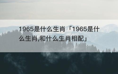 1965是什么生肖「1965是什么生肖,和什么生肖相配」