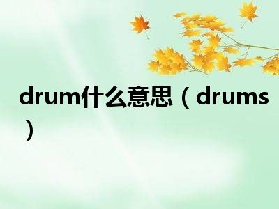 drum什么意思（drums）