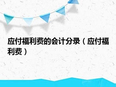 应付福利费的会计分录（应付福利费）