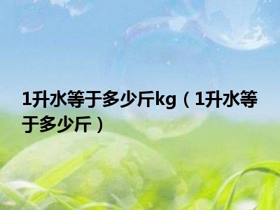 1升水等于多少斤kg（1升水等于多少斤）