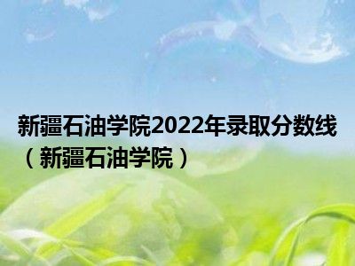 新疆石油学院2022年录取分数线（新疆石油学院）