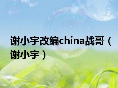 谢小宇改编china战哥（谢小宇）