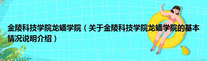 金陵科技学院龙蟠学院