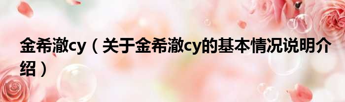 金希澈cy