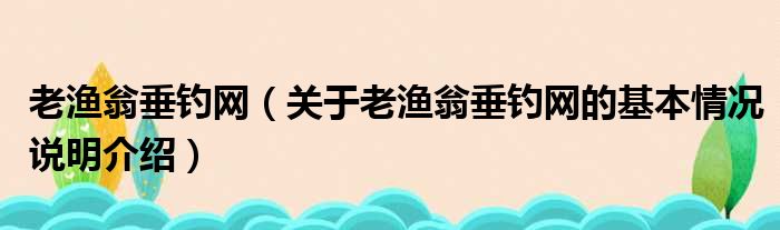 老渔翁垂钓网