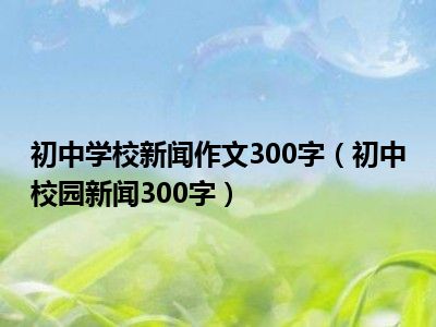 初中学校新闻作文300字