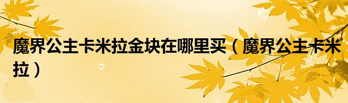  魔界公主卡米拉金块在哪里买