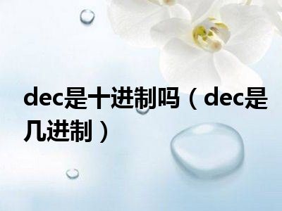 dec是十进制吗