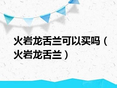 火岩龙舌兰可以买吗