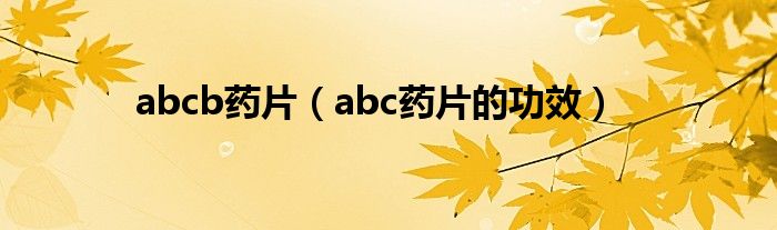  abcb药片