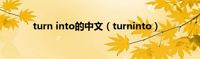  turn into的中文