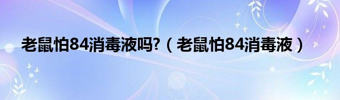  老鼠怕84消毒液吗