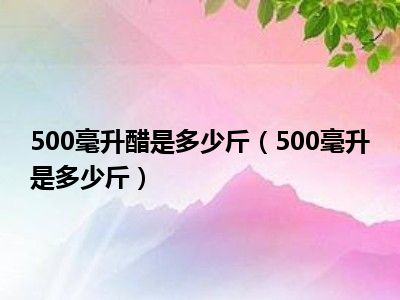 500毫升醋是多少斤