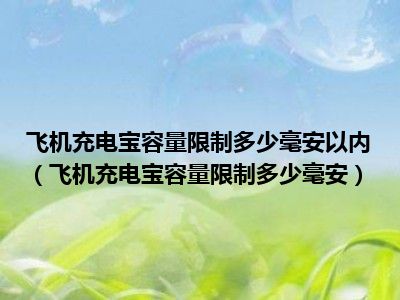 飞机充电宝容量限制多少毫安以内